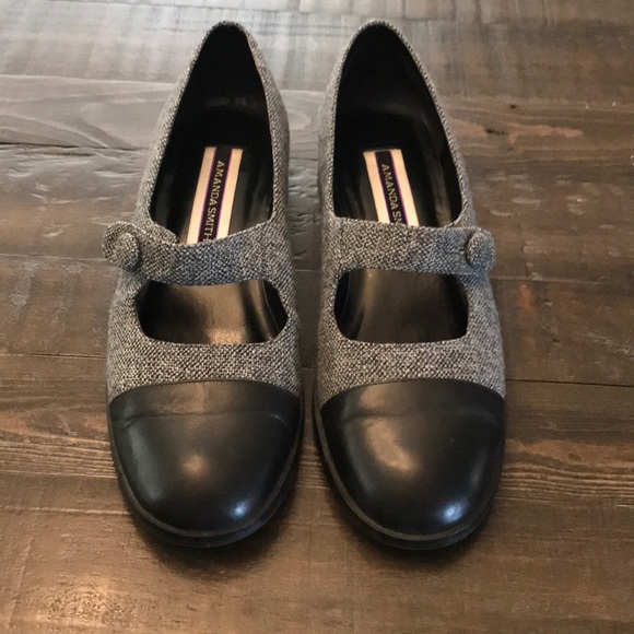 Amanda Smith Shoes - Amanda Smith Dapper gray tweed Mary Jane slip on
